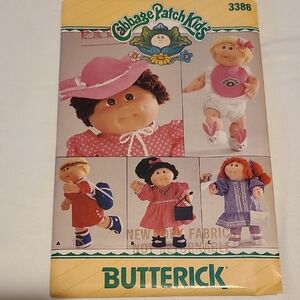 Cabbage Patch Kids Butterick Sewing Pattern 3388 Accessories Uncut Doll